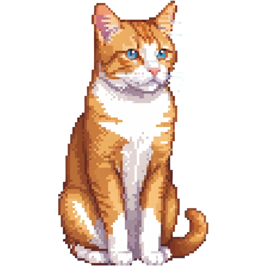 orange tabby cat sitting position, showing full body emoji