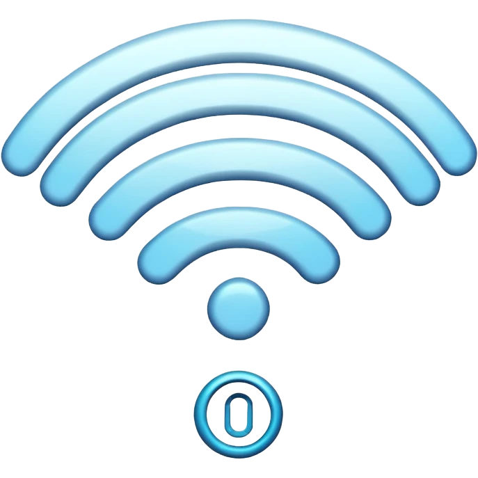 create a wifi symbol emoji exactly-like-the-reference-image-in-ios-emoji-style.-match-the-same-shape,-color,-and-glow-effect,-ensuring-it-is-smooth-and-shiny. set background #1841D6 emoji