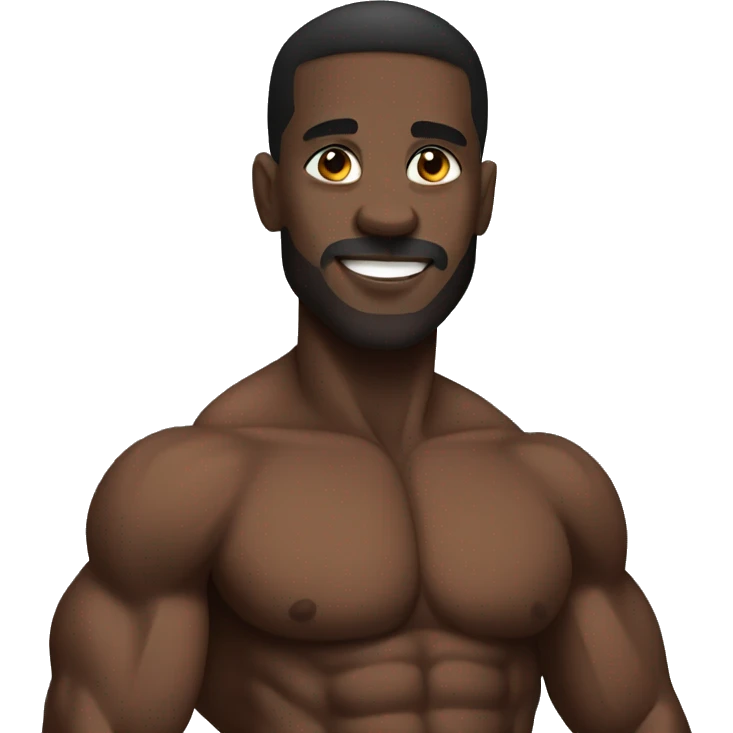 black bodybuilder emoji