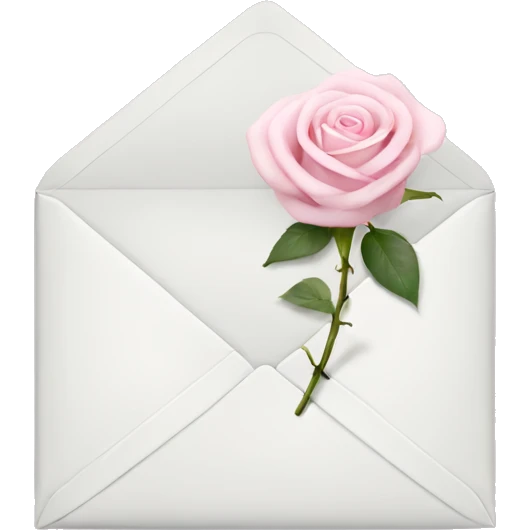 White envelope with light pink rose emoji