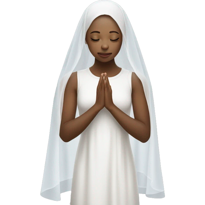 Girl praying for with white veil  emoji