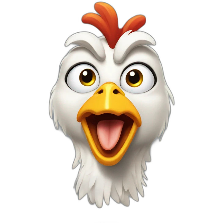 Crazy chicken emoji