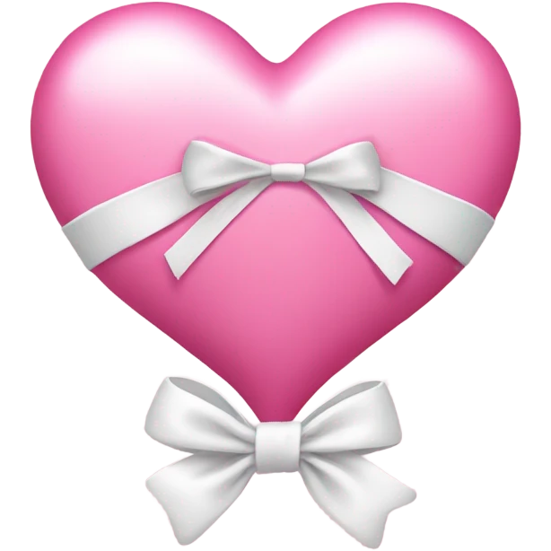 pink heart white bow emoji