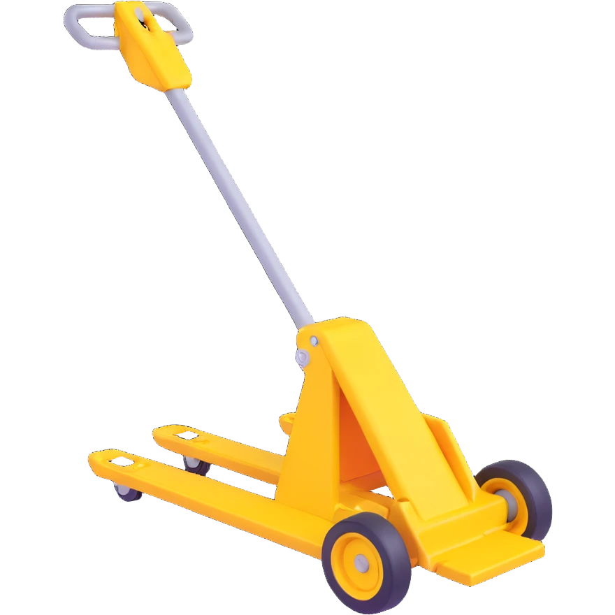 Make the pallet truck yellow, keep the same style and subject, 3D emoji style. emoji
