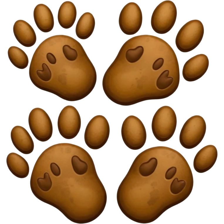 Paw prints from a dog with only 3 legs.  3? Notv4 4 toes on each foot  emoji
