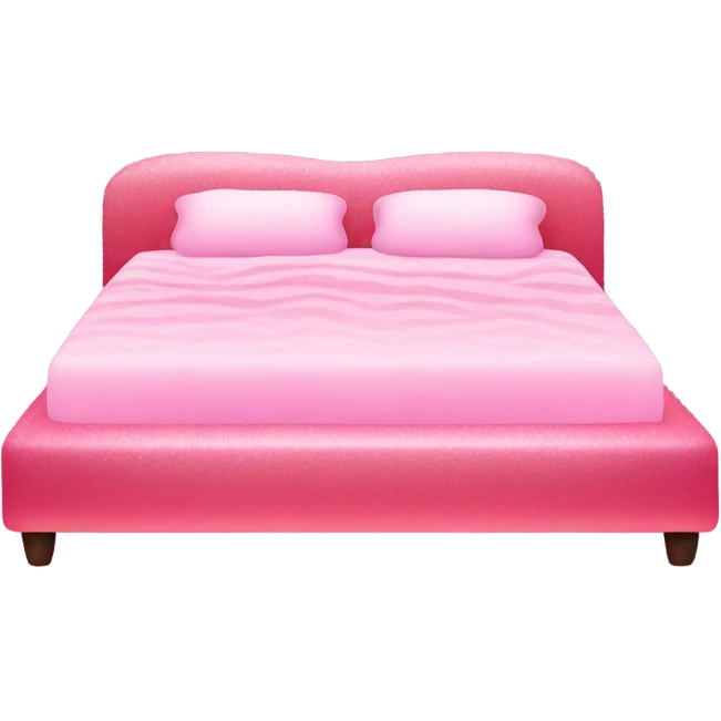 Pink ombre bed with glitter emoji
