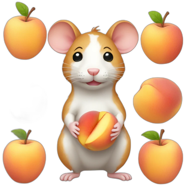 ginger rat with a peach emoji