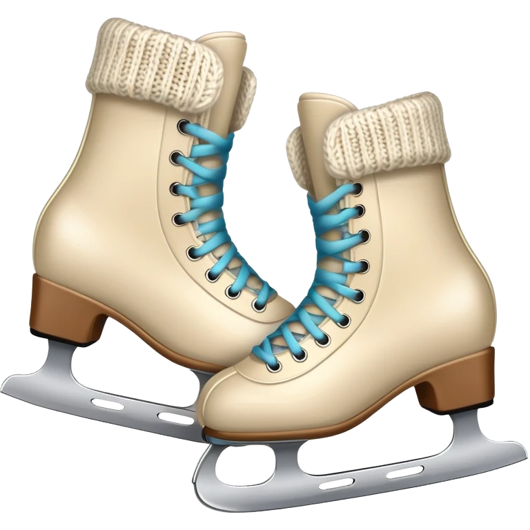 ice skates with cozy legwarmers pulled over them emoji