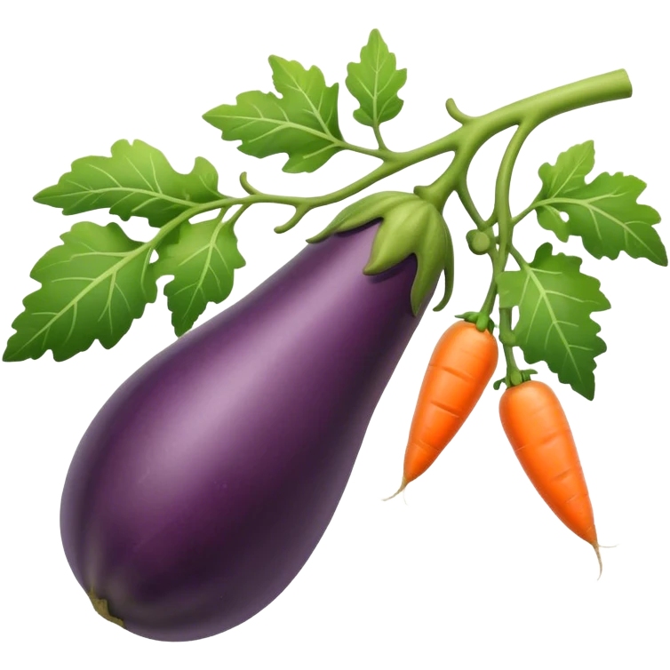 eggplant cucumber carrot on a branch emoji