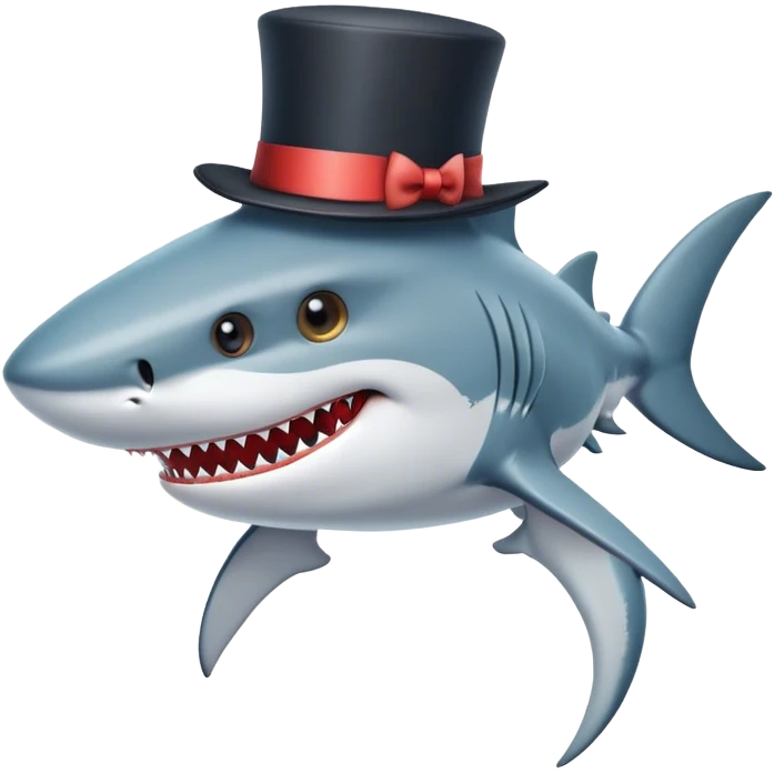 Shark with a top hat emoji