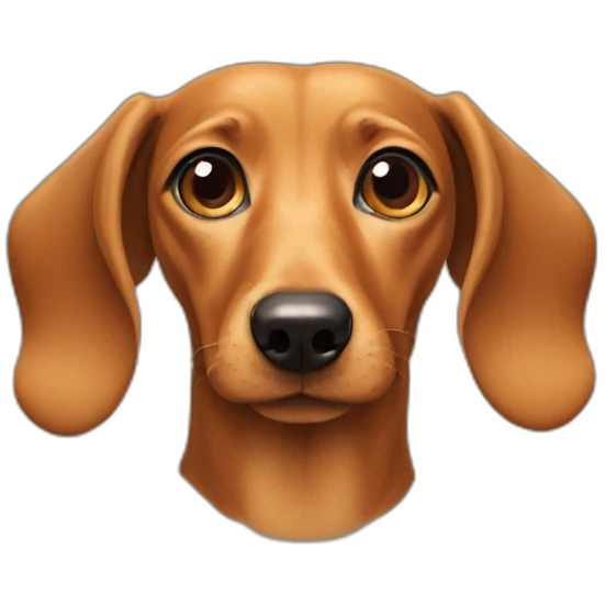 Dog head reality dachshund sideways lefts one eye emoji