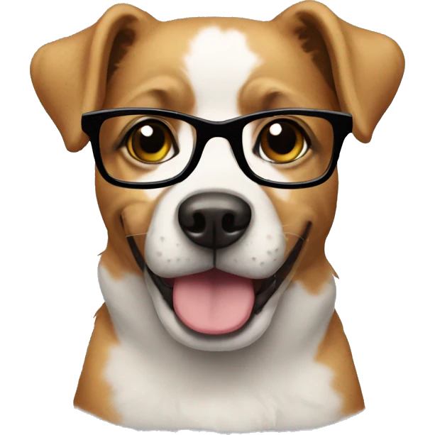 Dog with glasses emoji