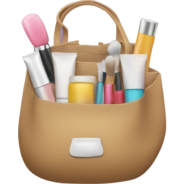 bag with cosmetics sticking out emoji