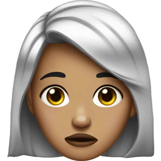 Crying girl with greased makeup  emoji