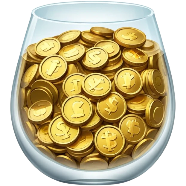 glass filled with coins emoji