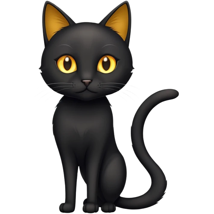 Black cat with golden eyes emoji