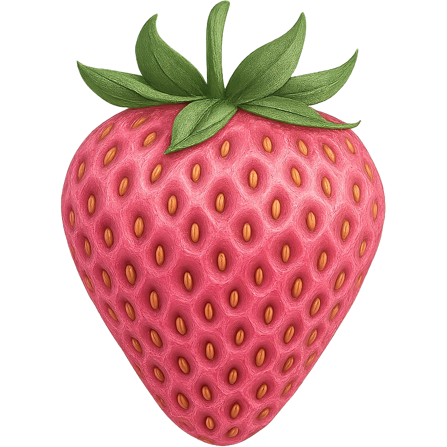 pink strawberry, no background emoji