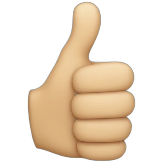tesak thumbs up sign. The tip of the thumb is bent towards the fingers emoji