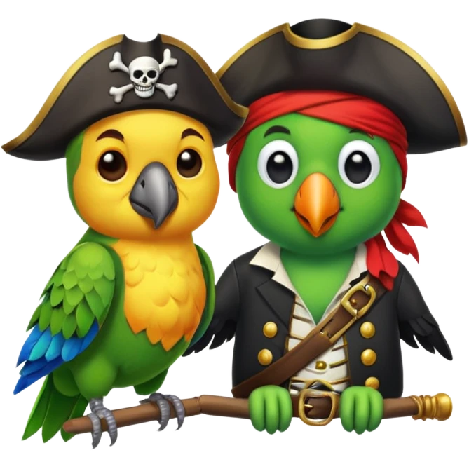 pirate and parrot emoji
