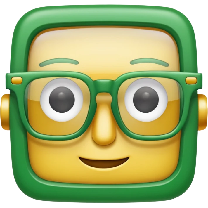 Green Square Spects. only spects. emoji