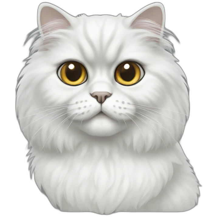 Persian cat white with gray spots emoji
