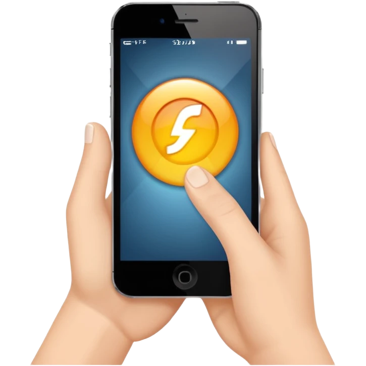 a hand holding a phone taking a picture with flash emoji