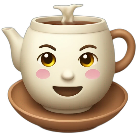 chinese tea in clay cup emoji