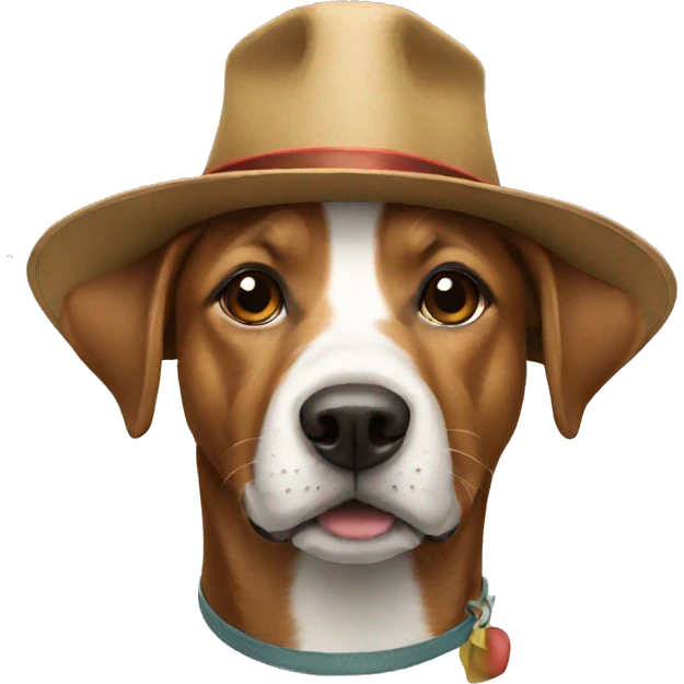a dog with a hat emoji