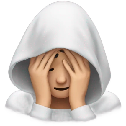 overwhelmed woman hiding her face using hands emoji