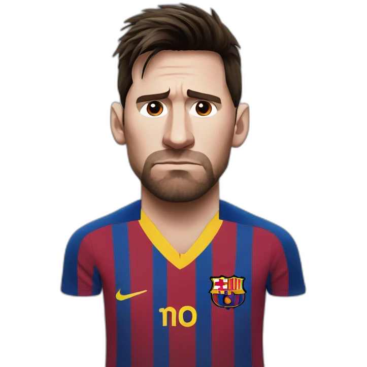 Messi looks disappointed emoji