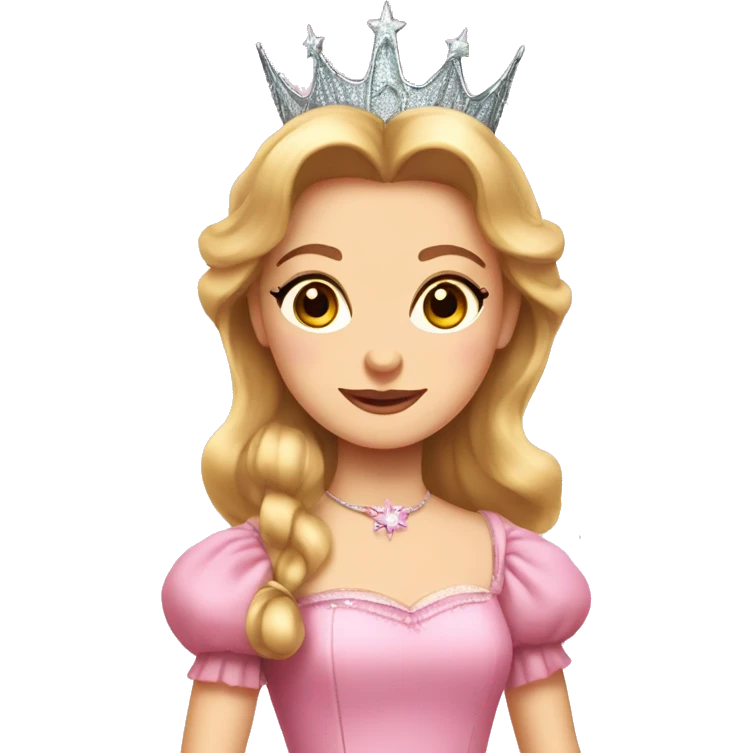 Glinda from the wizard of oz in a pink dress emoji
