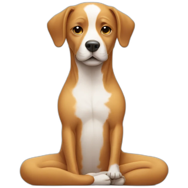 Dog doing yoga emoji