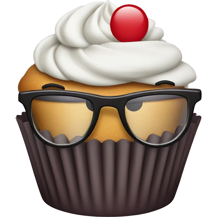 Cupcake with glasses  emoji