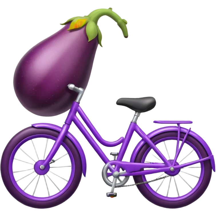 Eggplant on a bike emoji