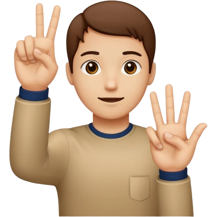 Make a person holding up one hand 6 and the outher a 7 emoji