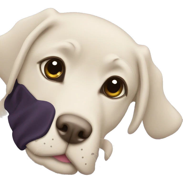 black labrador with purple collar emoji