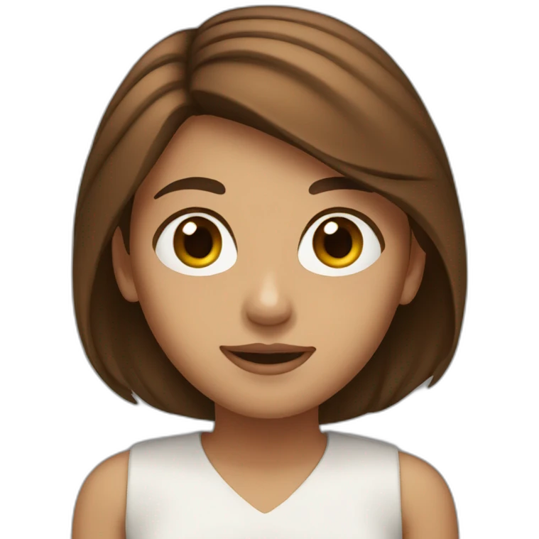 Girl with brown eys and brown hair. emoji