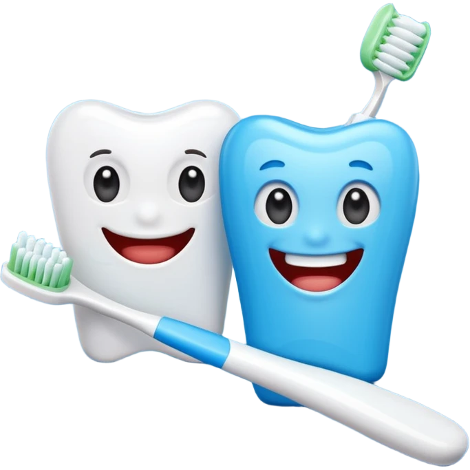 toothbrush and toothpaste crossed, playful emoji style emoji