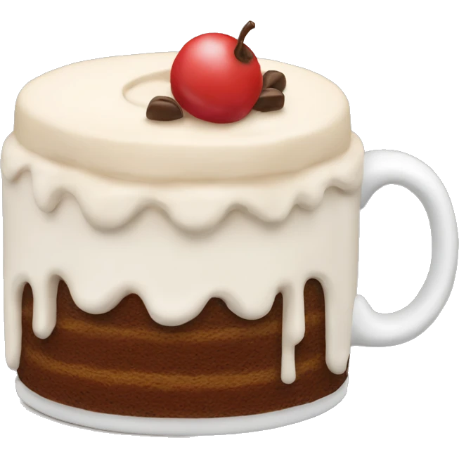 coffee mug with cake emoji