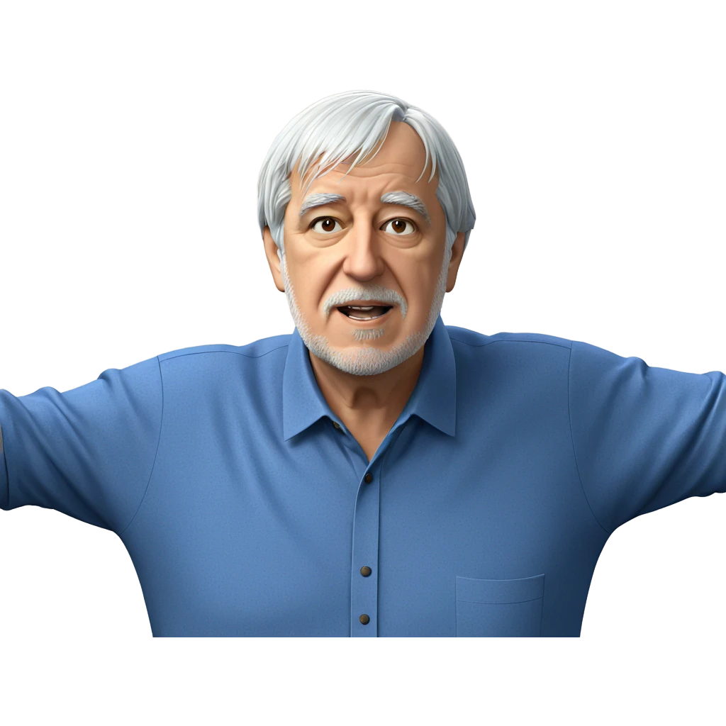 old man in blue shirt emoji