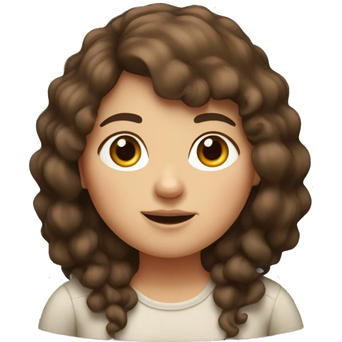 Chubby brown hair girl emoji