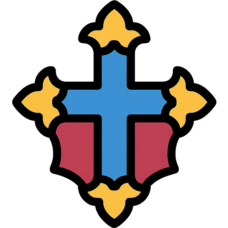 gothic cross icon with color outline, sized for 50x50 pixels emoji