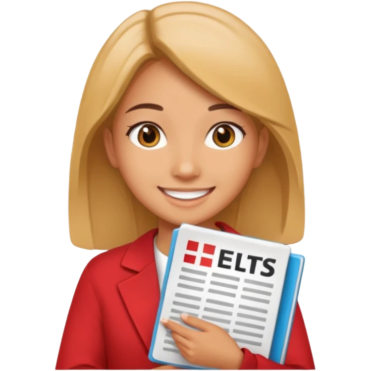 Девушка, которая в руках с результатами IELTS 7.5  emoji