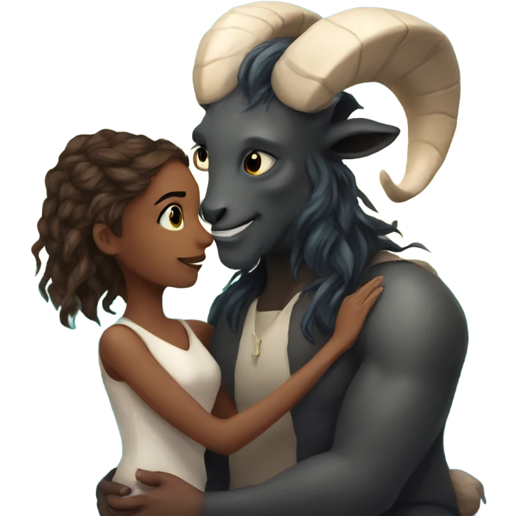 Capricorn girl and sea goat, love story  emoji