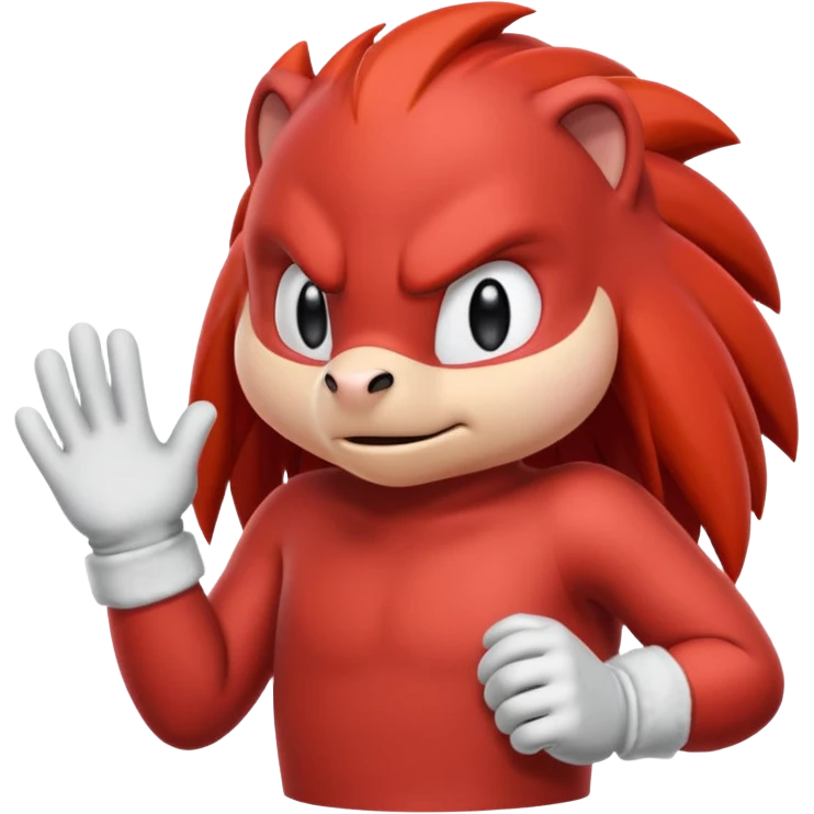 Sonic the hedgehogs friend knuckles a red animal with peach arms and white gloves emoji