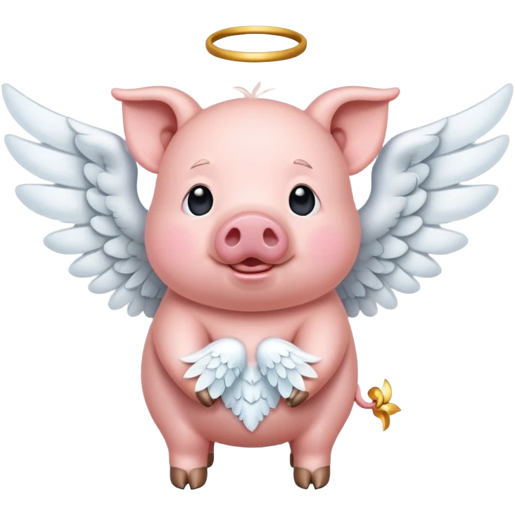Emoji of a pig flying with angel wings emoji