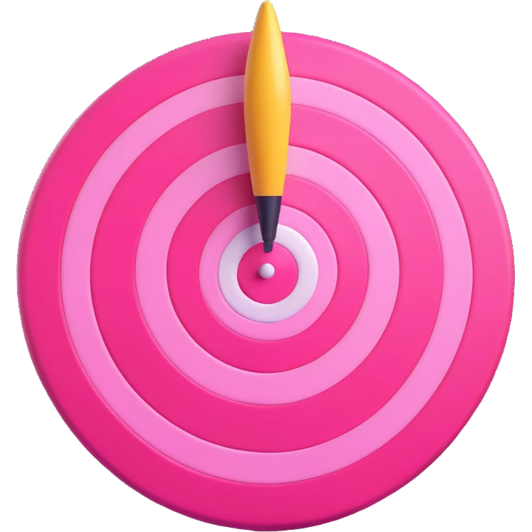 pink bullseye, 3D style, soft shading, realistic depth emoji