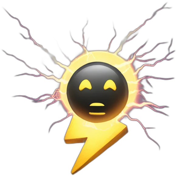 radioactive lightning emoji