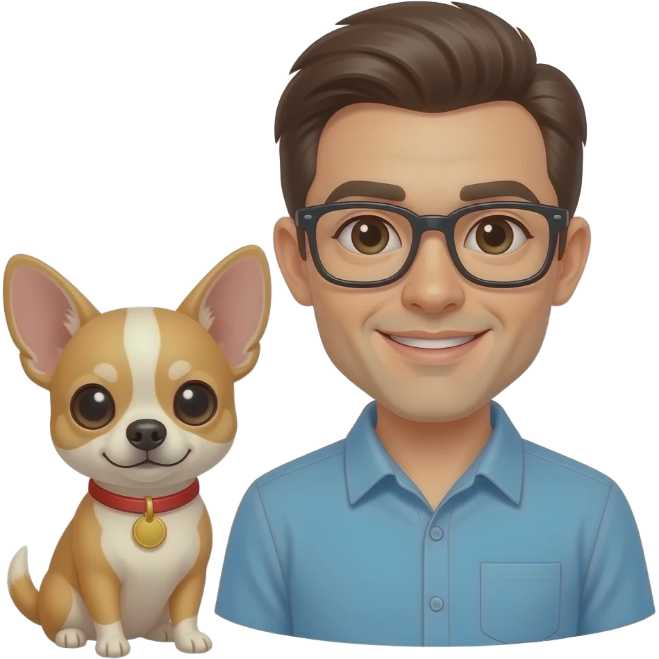 Chihuahua next to owner emoji