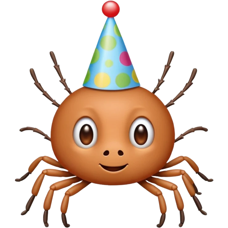 A tick wearing a birthday hat  emoji